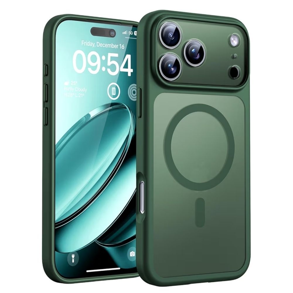 iPhone 17 Pro Green Magnetic Protective Phone Case With Screen Protectors